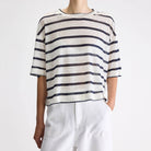 Vydel T-Shirt in White Stripe by Bellerose
