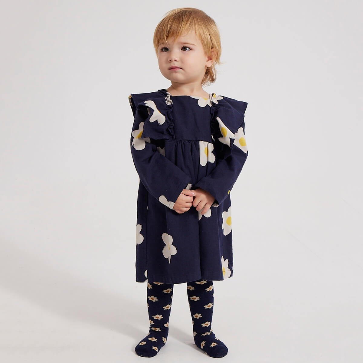 Big Flower All Over Ruffle Woven Baby Dress by Bobo Choses