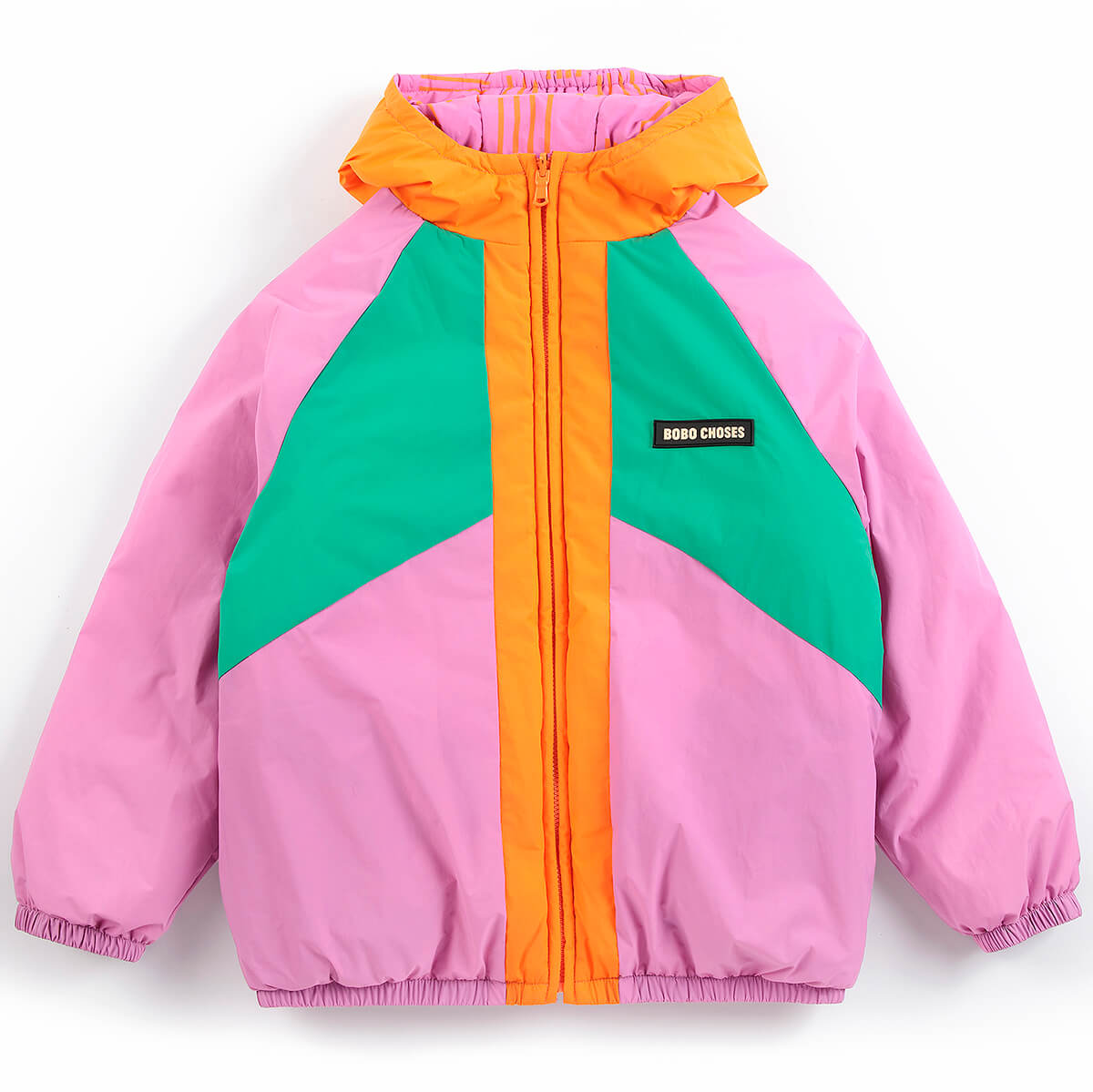 Almost Moiré All Over Reversible Anorak in Fuchsia by Bobo Choses