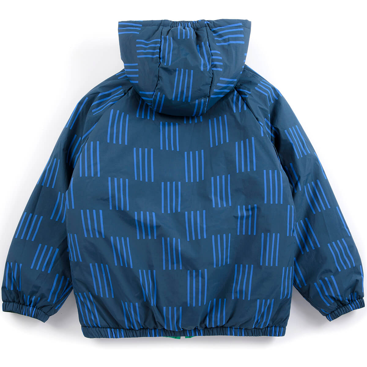 Almost Moiré All Over Reversible Anorak in Navy Blue by Bobo Choses