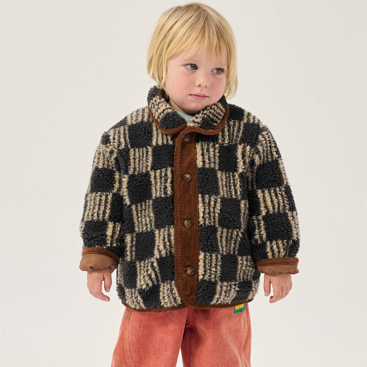 Almost Moiré All Over Sheepskin Baby Jacket by Bobo Choses