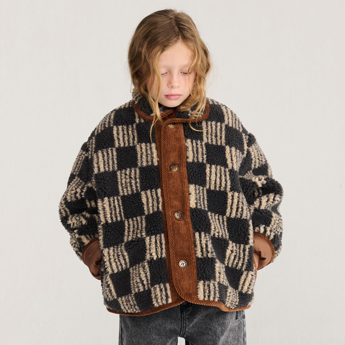 Almost Moiré All Over Sheepskin Jacket by Bobo Choses