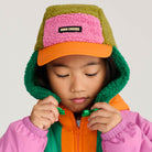 Bobo Choses Color Block Sheepskin Chapka in Green by Bobo Choses