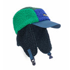 Bobo Choses Color Block Sheepskin Chapka in Navy Blue by Bobo Choses