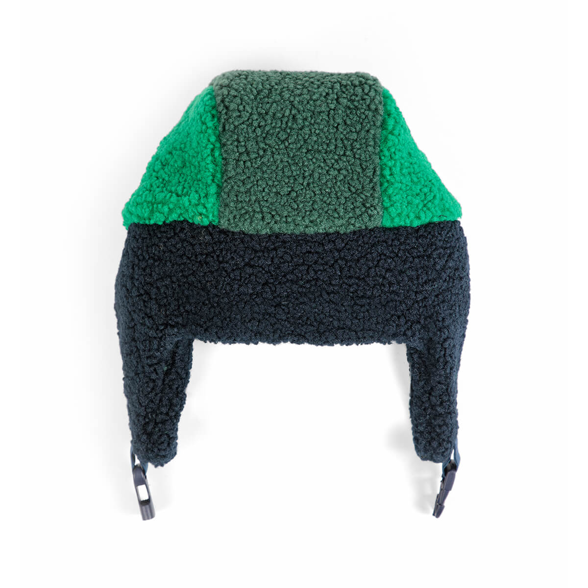 Bobo Choses Color Block Sheepskin Chapka in Navy Blue by Bobo Choses
