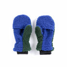 Color Block Sheepskin Mittens in Dark Green by Bobo Choses