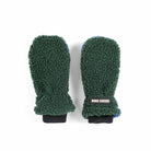 Color Block Sheepskin Mittens in Dark Green by Bobo Choses