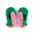 Color Block Sheepskin Mittens in Fuchsia by Bobo Choses