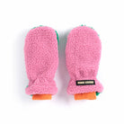 Color Block Sheepskin Mittens in Fuchsia by Bobo Choses