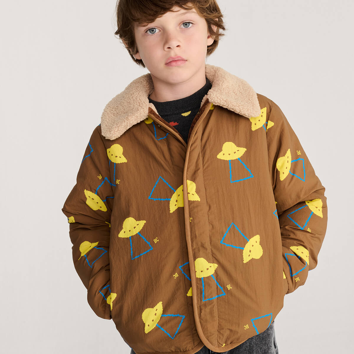 Pixel Abduction All Over Reversible Jacket by Bobo Choses