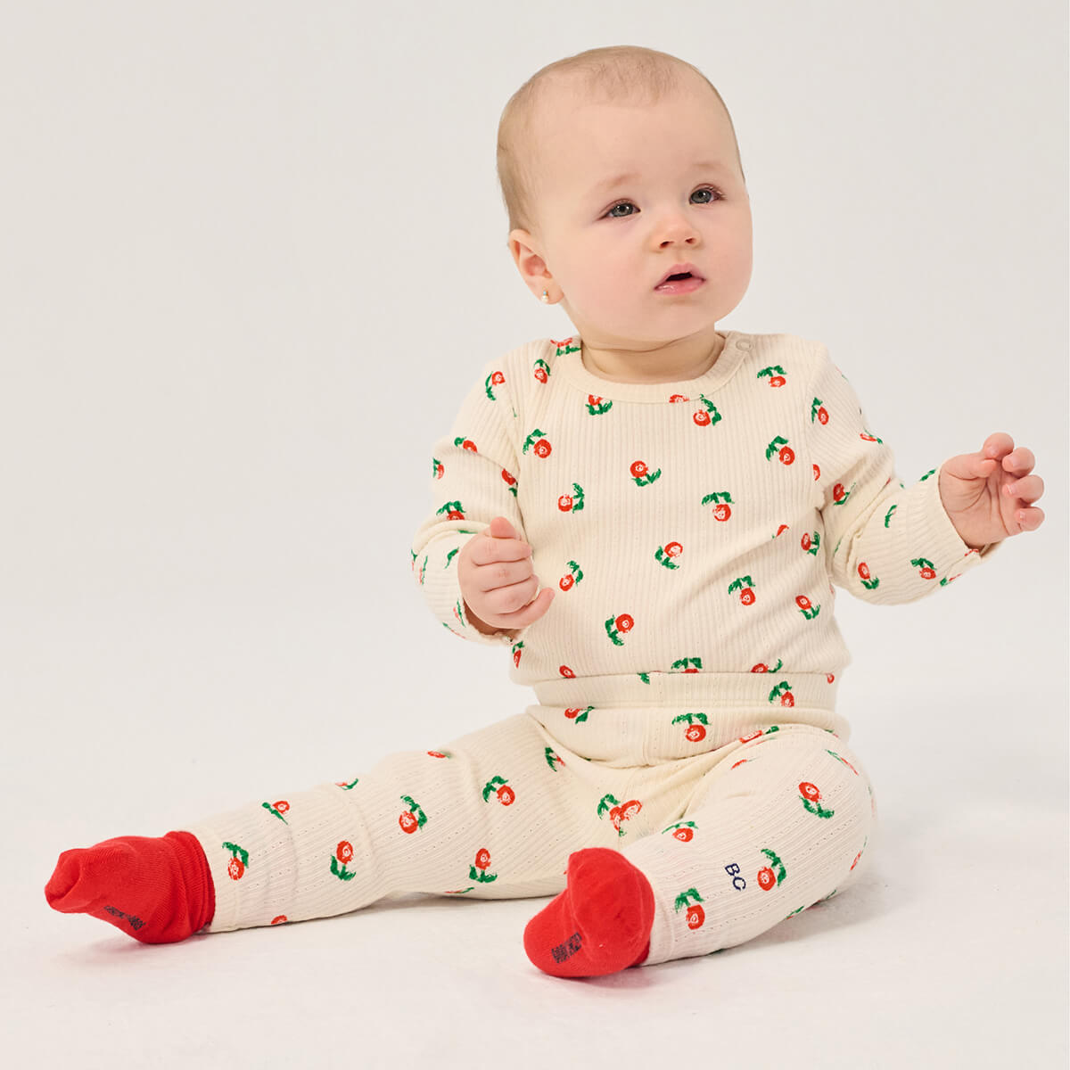 Stamp Bloom All Over Baby Leggings by Bobo Choses