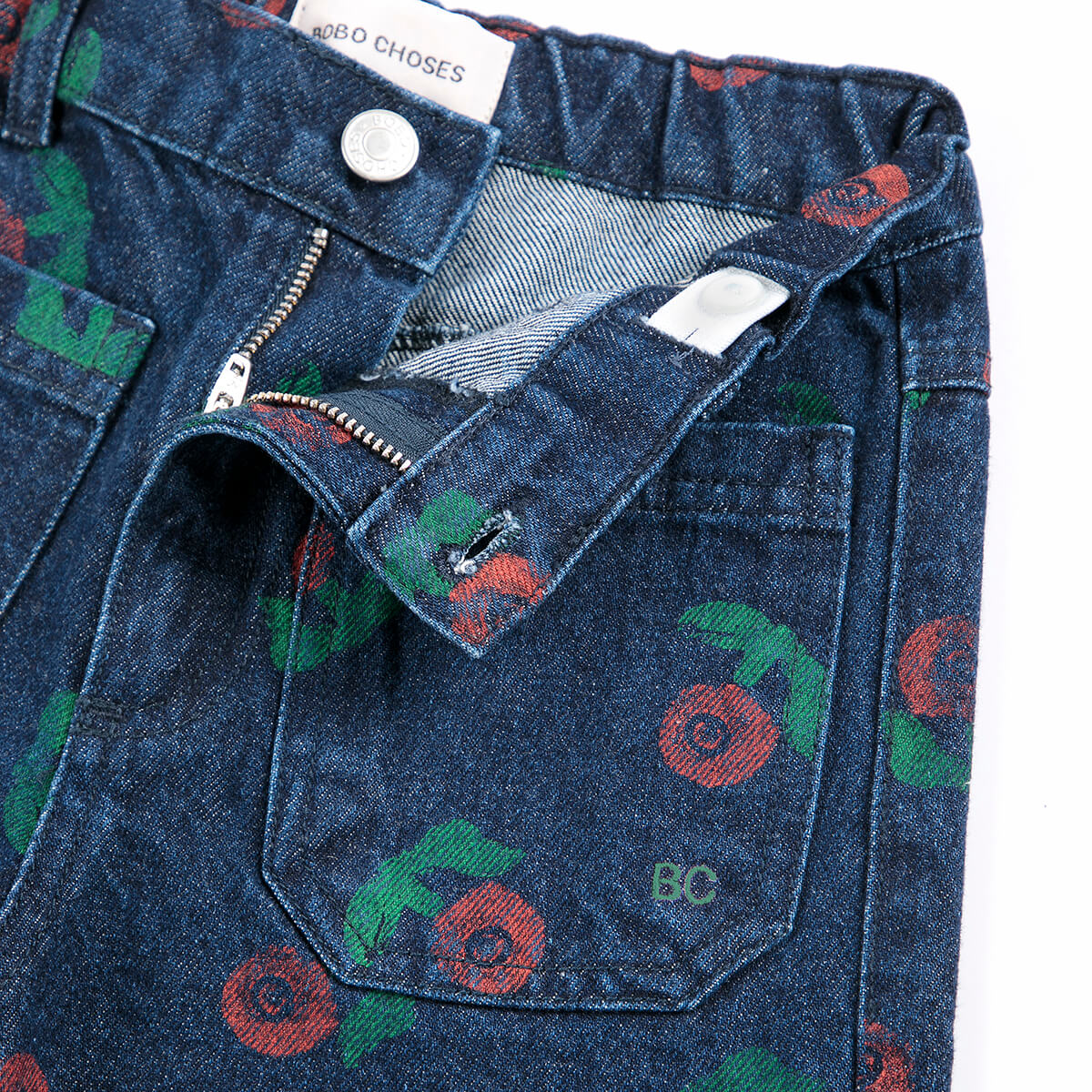 Stamp Bloom All Over Denim Pants by Bobo Choses