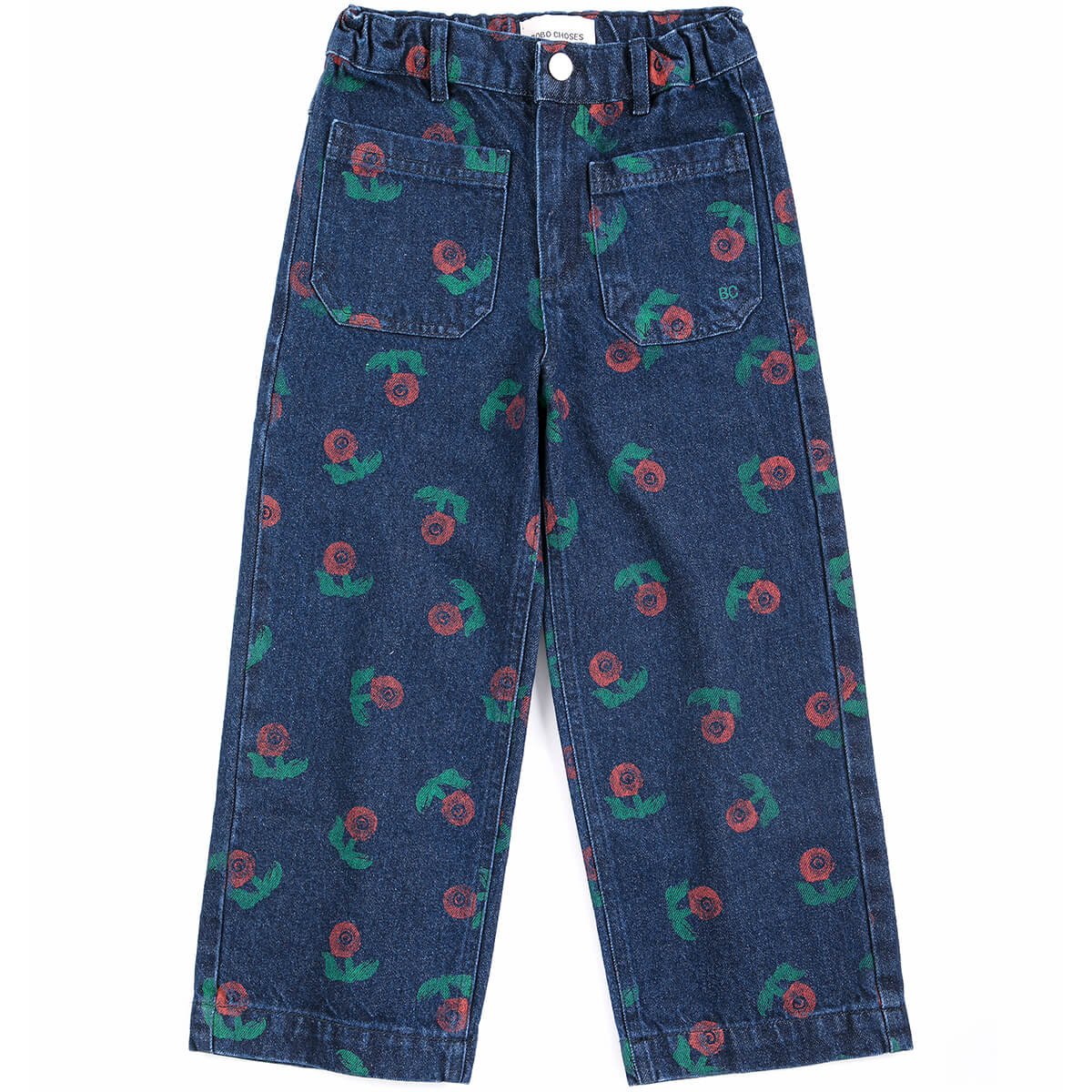 Stamp Bloom All Over Denim Pants by Bobo Choses