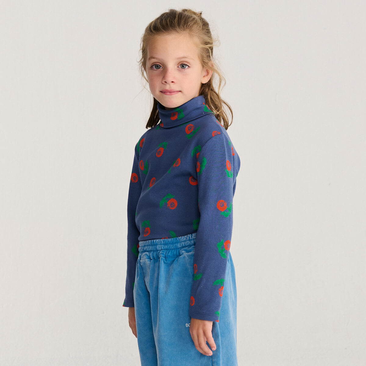 Stamp Bloom All Over Turtleneck T-Shirt by Bobo Choses