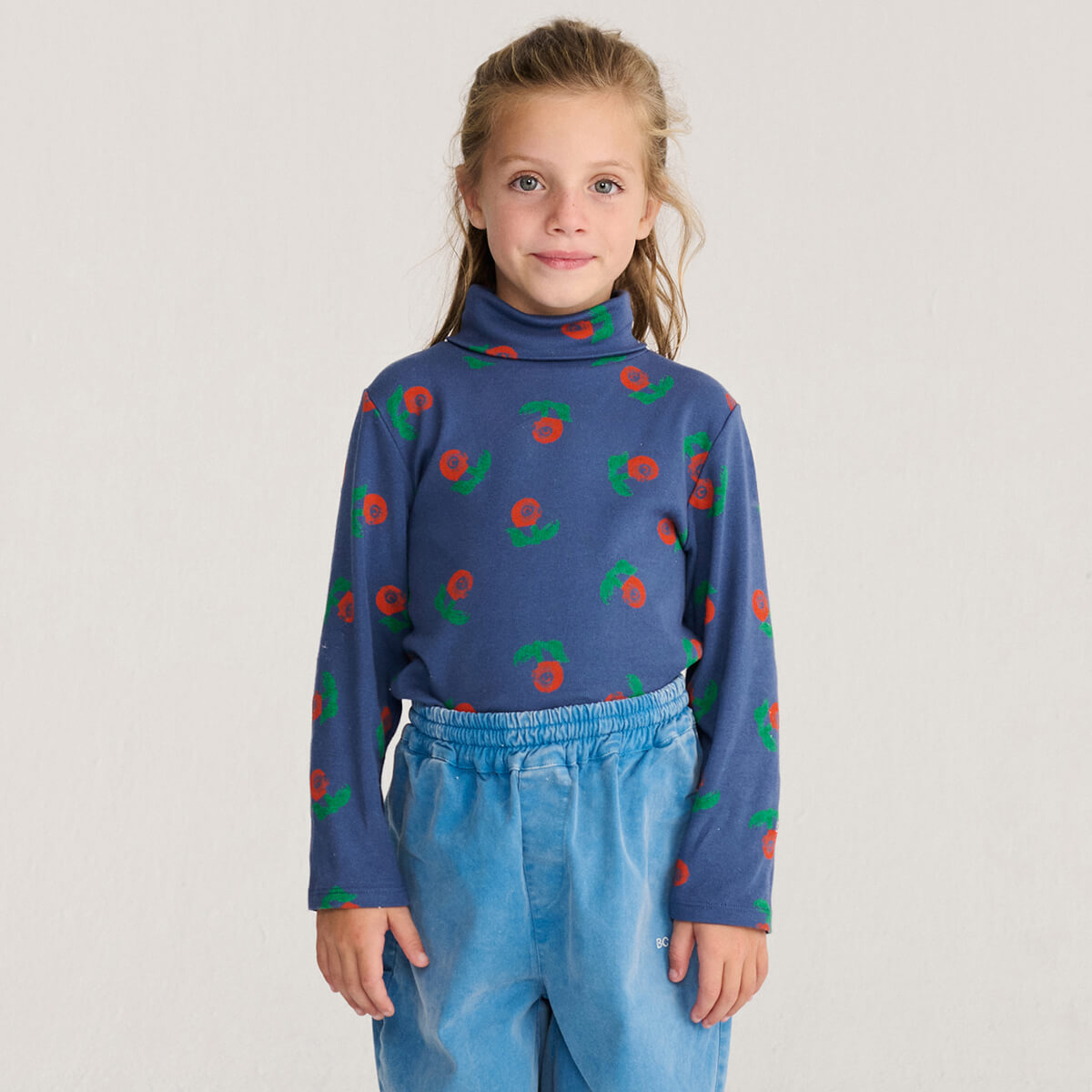 Stamp Bloom All Over Turtleneck T-Shirt by Bobo Choses