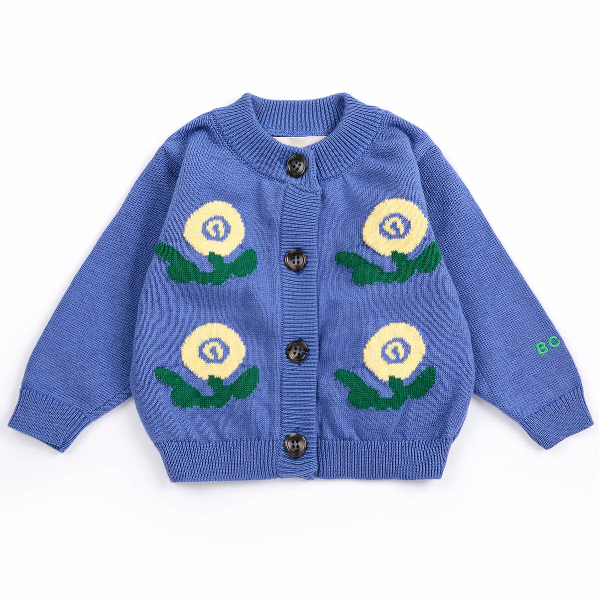 Stamp Bloom Baby Cardigan by Bobo Choses