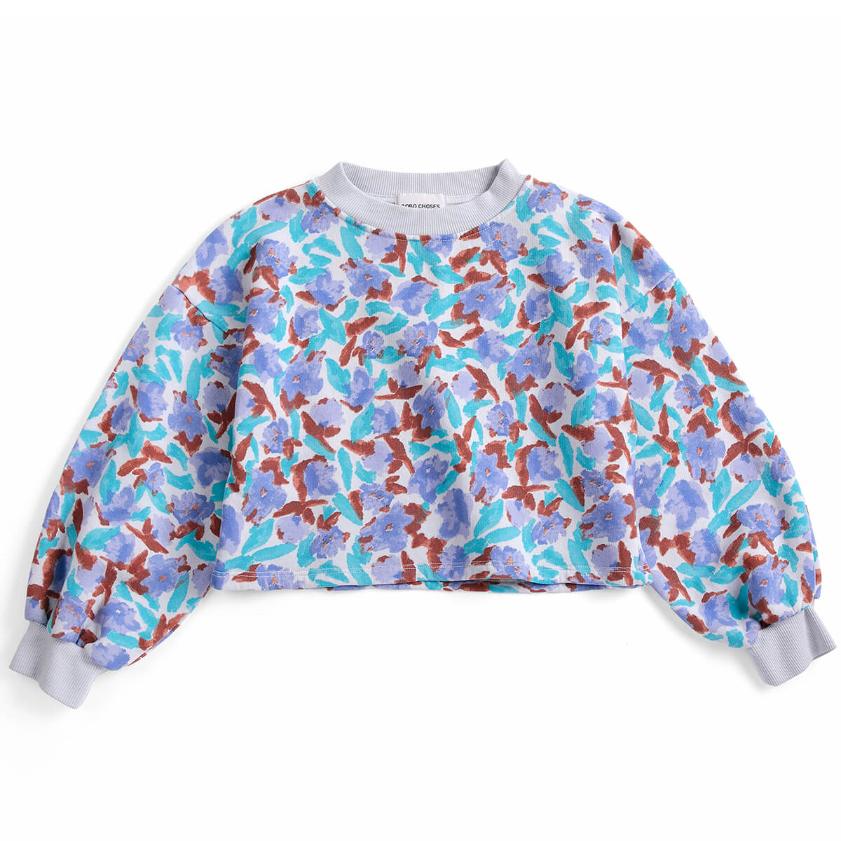 Watercolor All Over Cropped Sweatshirt by Bobo Choses
