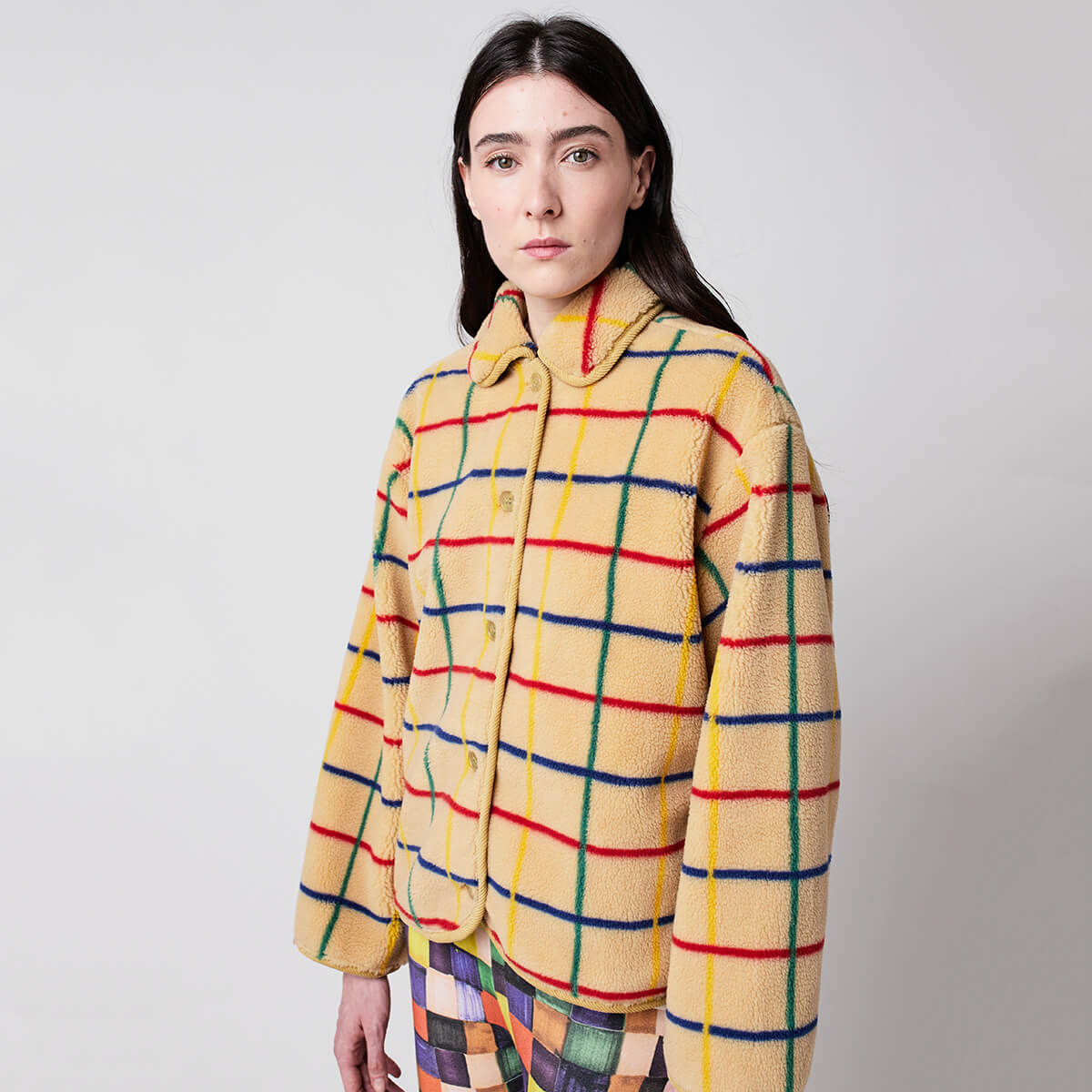 Colour Stripe Sheepskin Jacket by Bobo Choses Womenswear - Last