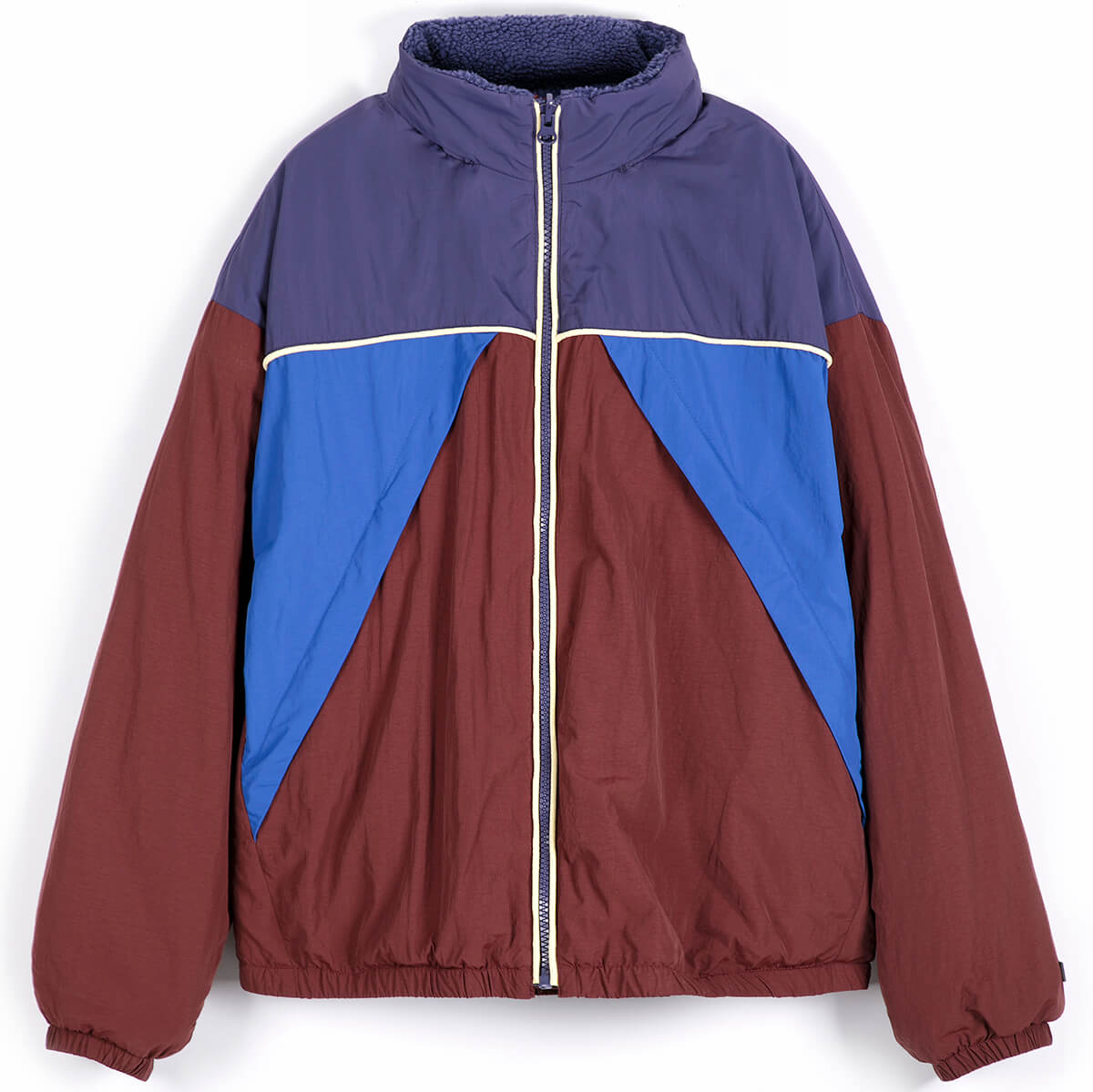 Color Block Nylon Sherpa Puffer in Multi by Bobo Choses Womenswear