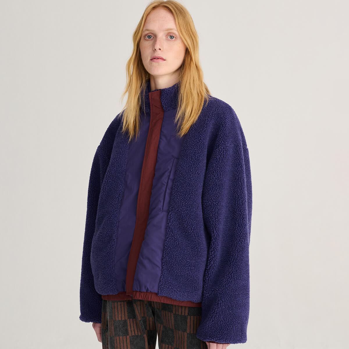 Color Block Nylon Sherpa Puffer in Multi by Bobo Choses Womenswear