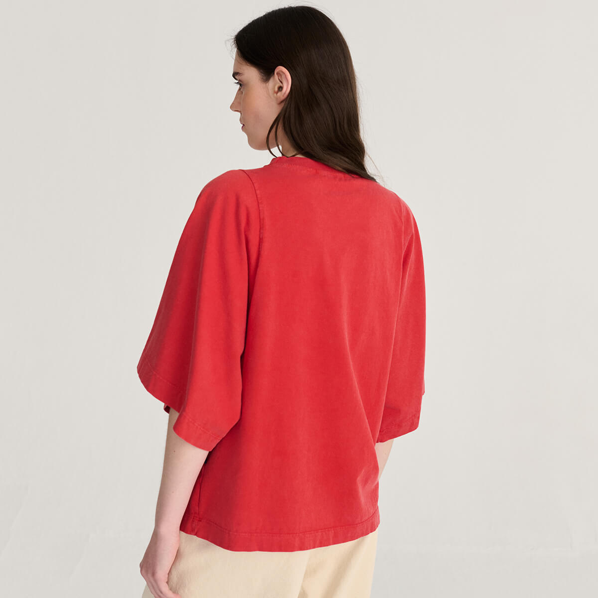 Monster Mug Embroidered T Shirt in Red by Bobo Choses Womenswear