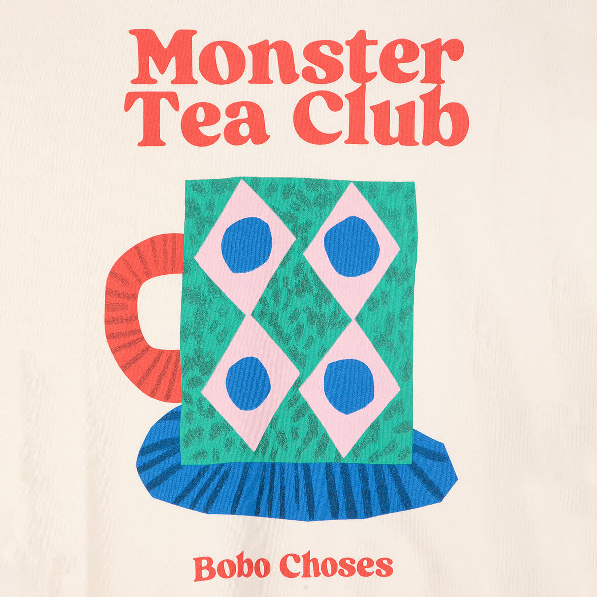 Monster Mug Sweatshirt in Off White by Bobo Choses Womenswear