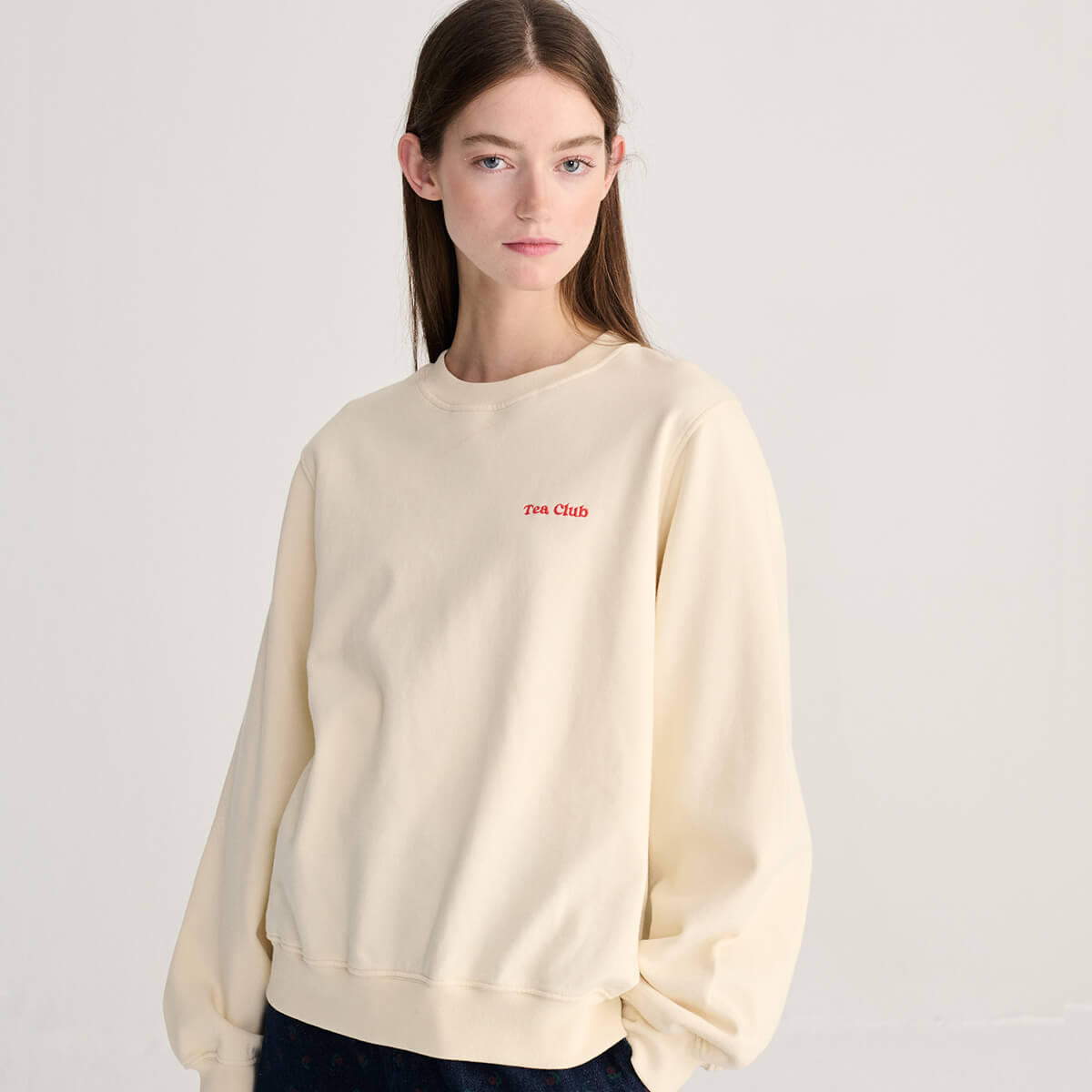 Monster Mug Sweatshirt in Off White by Bobo Choses Womenswear