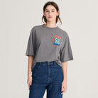 Monster Mug T Shirt in Heather Grey by Bobo Choses Womenswear