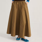 Paper Touch Evasé Skirt in Khaki by Bobo Choses Womenswear