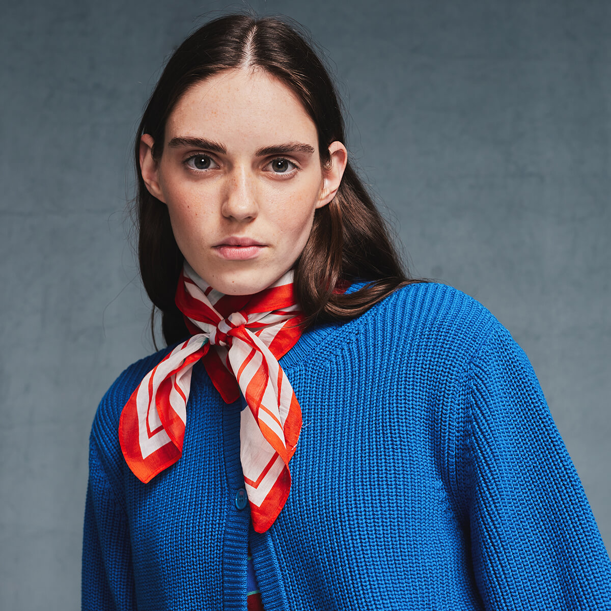 Pearl Knitted Cotton Cardigan in Blue by Bobo Choses Womenswear