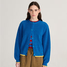Pearl Knitted Cotton Cardigan in Blue by Bobo Choses Womenswear