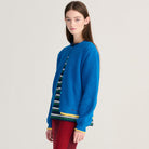 Pearl Knitted Cotton Cardigan in Blue by Bobo Choses Womenswear