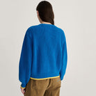 Pearl Knitted Cotton Cardigan in Blue by Bobo Choses Womenswear