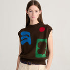 Plant Seal Vest in Dark Brown by Bobo Choses Womenswear