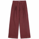 Pleated Twill Wide Leg Pants in Dark Brown by Bobo Choses Womenswear