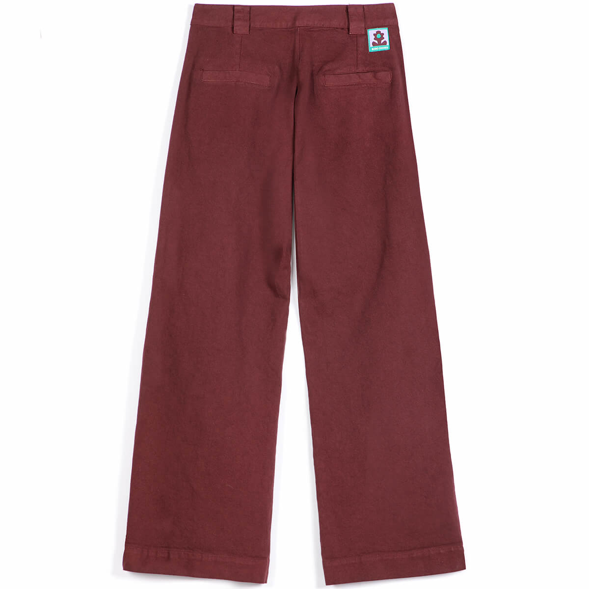 Pleated Twill Wide Leg Pants in Dark Brown by Bobo Choses Womenswear