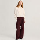 Pleated Twill Wide Leg Pants in Dark Brown by Bobo Choses Womenswear