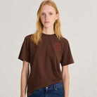 Red Vibrant Flower T Shirt in Dark Brown by Bobo Choses Womenswear
