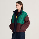 Reversible Nylon Sherpa Jacket in Dark Brown by Bobo Choses Womenswear
