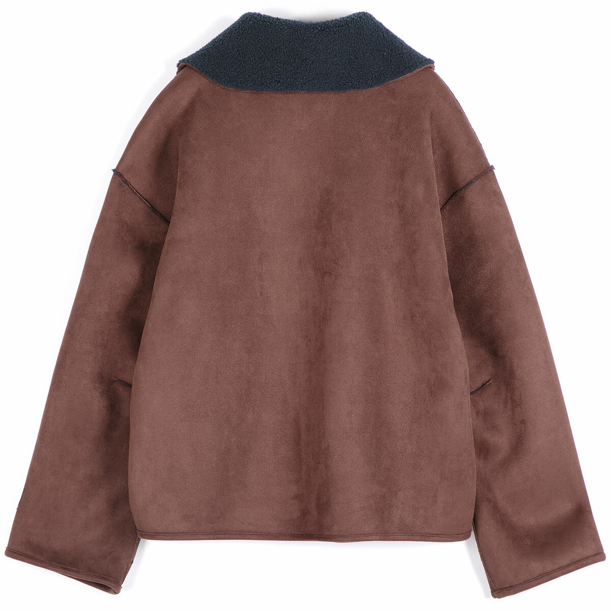 Reversible Sherpa Jacket in Dark Brown by Bobo Choses Womenswear