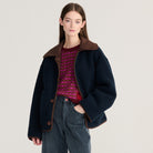 Reversible Sherpa Jacket in Dark Brown by Bobo Choses Womenswear