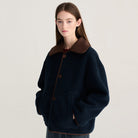 Reversible Sherpa Jacket in Dark Brown by Bobo Choses Womenswear