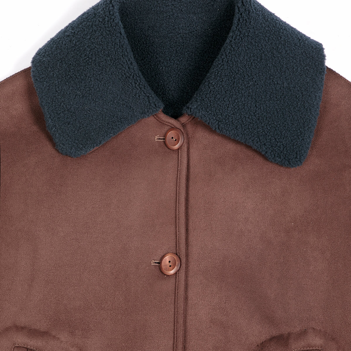 Reversible Sherpa Jacket in Dark Brown by Bobo Choses Womenswear