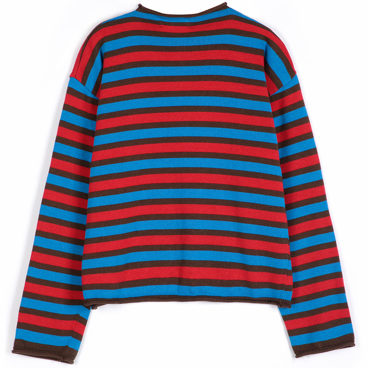 Striped Cotton Cardigan in Blue by Bobo Choses Womenswear