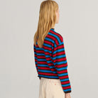 Striped Cotton Cardigan in Blue by Bobo Choses Womenswear