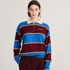 Striped Polo Jumper in Blue by Bobo Choses Womenswear