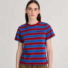 Striped Cropped T Shirt in Blue by Bobo Choses Womenswear