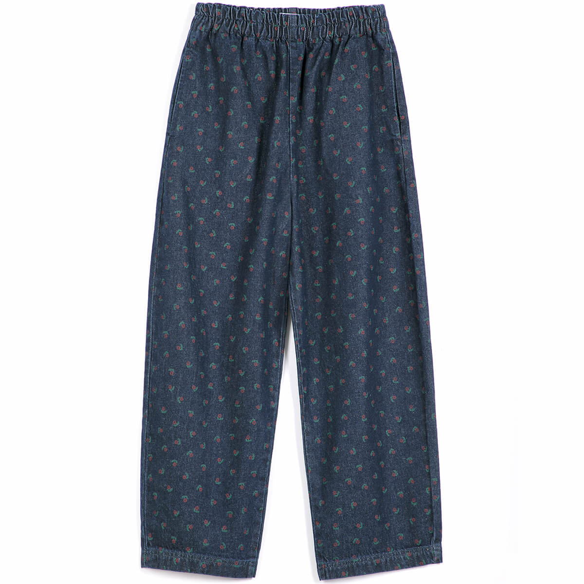 Swamp Whirl Denim Cocoon Pants in Navy by Bobo Choses Womenswear