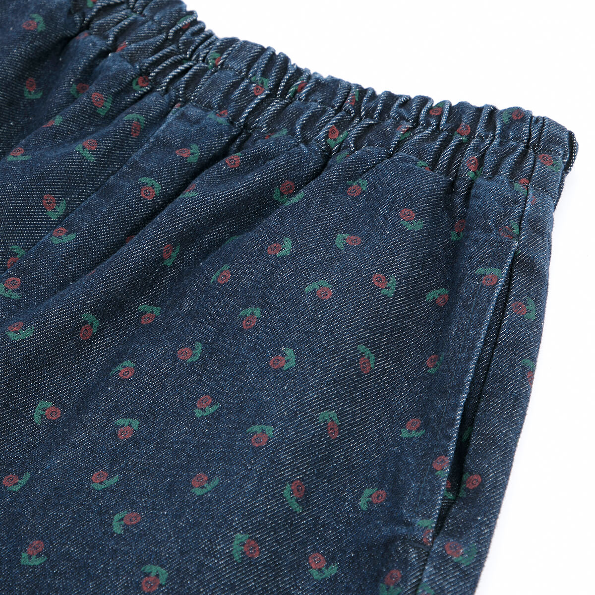 Swamp Whirl Denim Cocoon Pants in Navy by Bobo Choses Womenswear