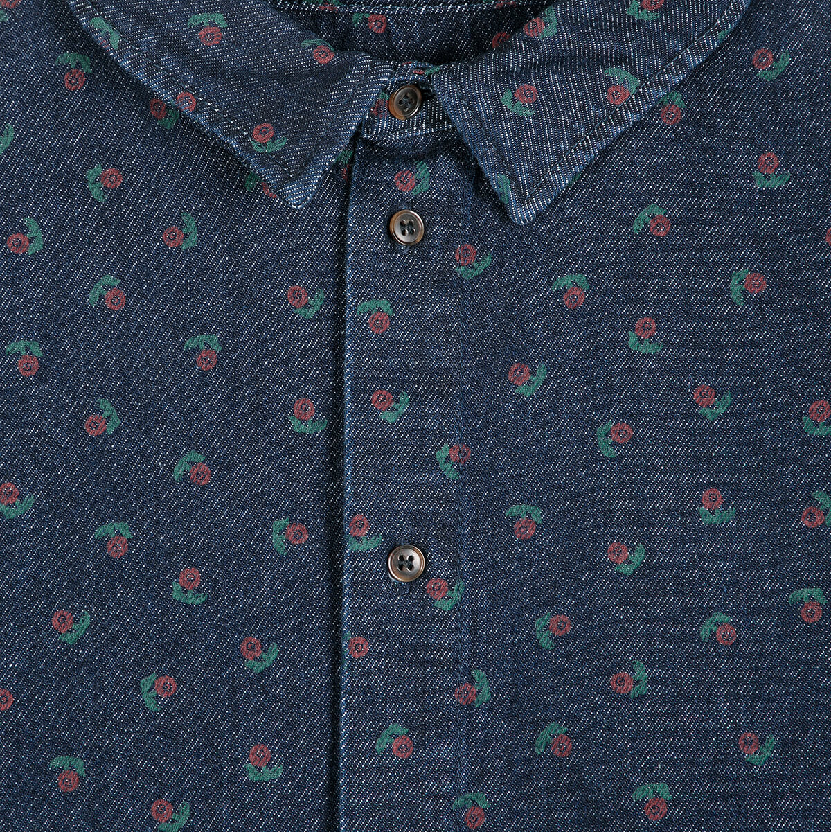 Swamp Whirl Denim Shirt in Navy Blue by Bobo Choses Womenswear